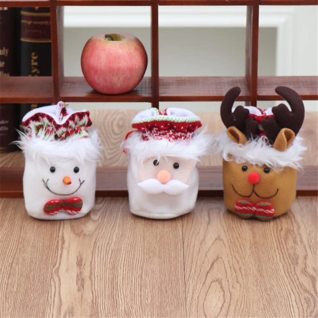 1 шт. Рождественская мини сумка для хранения конфет в подарок елка кулон