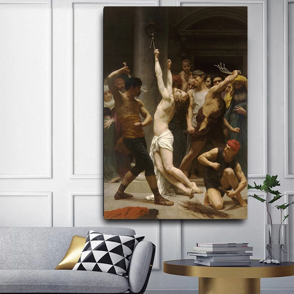 Головочная картина маслом на холсте Вильям Адольфа бугеро «флагль нашего владельца Иисуса Христа» постер для эстетического декора дома