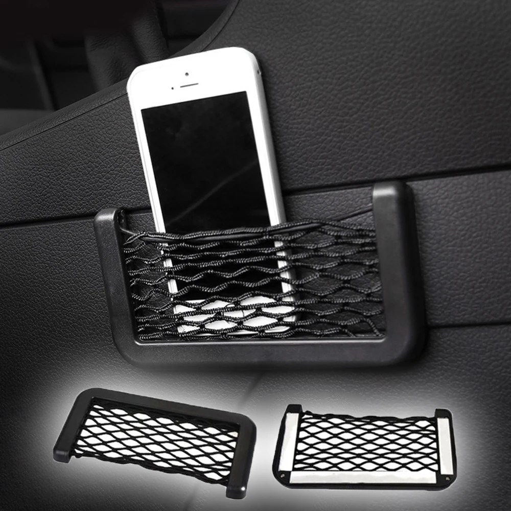 

Auto Interior Small Hanging Phone Pocket Bag Car Storage Net Ornament Accessories Decoration For Keychain Wallet Key Pens Phone