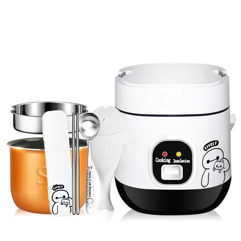 

1.2L Portable Mini Electric Rice Cooker 2 Layers Heating Food Steamer Multifunction Meal Cooking Pot Lunch Box Cooking Machine