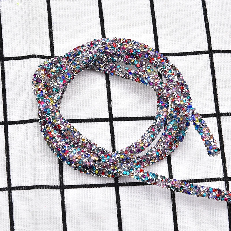 Кристаллический шнур AB Стразы 1 метр свадебная аппликация резиновая трубка для