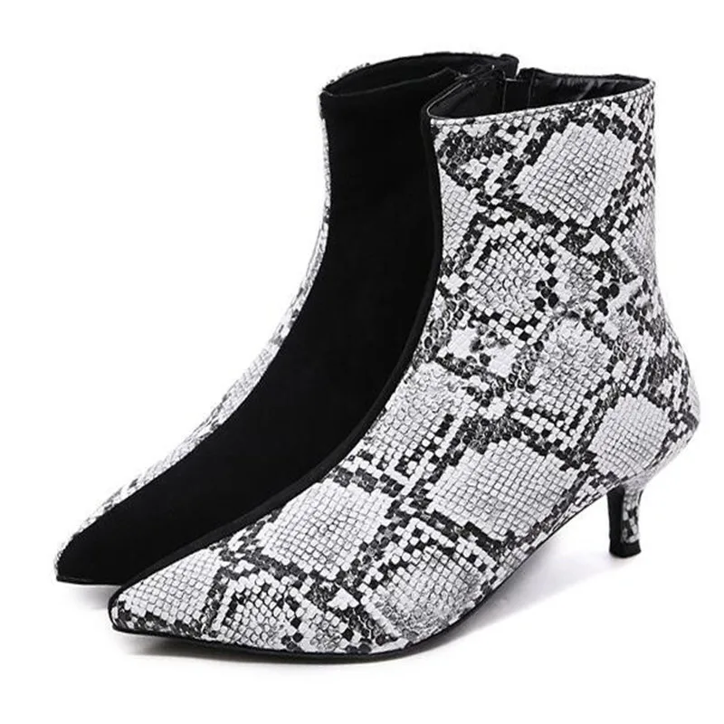 Fashion Women Ankle Boots Chelsea Fashion Ladies Stretch Boots Pointed Toe Back Zipper Thin High Heels Booties Autumn Boots