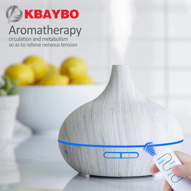 

KBAYBO Aroma Diffuser Air Purifier Humidifier wood grain Essential Oil Diffusers 7 color night light Mist Maker Fogger for home