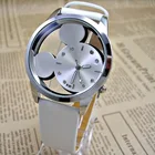 Женские часы с изображением Микки Мауса, часы с кожаным ремешком, подарок для девочек, 2021