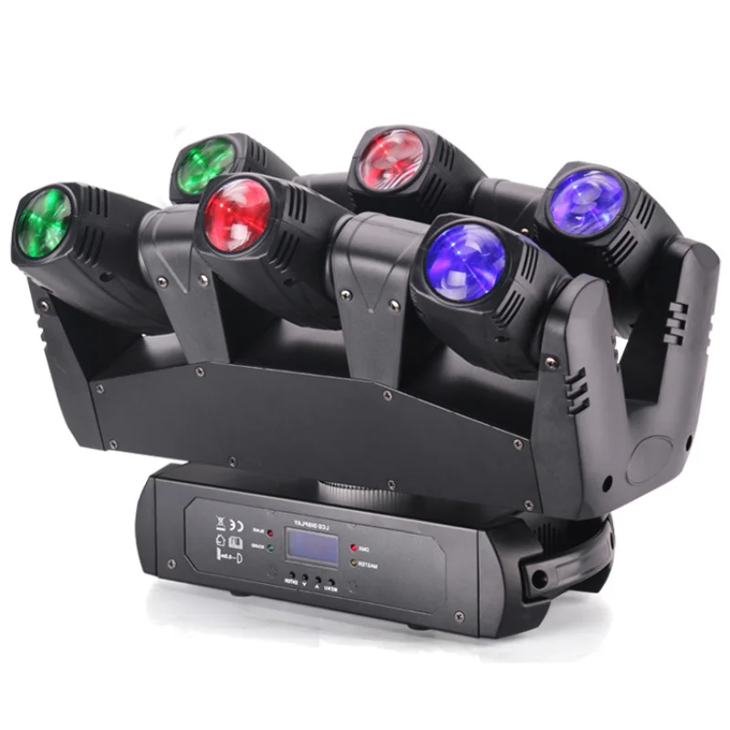 

dj lights Six Eyes Mini Spiders Movinghead 6pcs 10W RGBW LED Stage Sharpy Beam Moving Head Light For Disco Home party