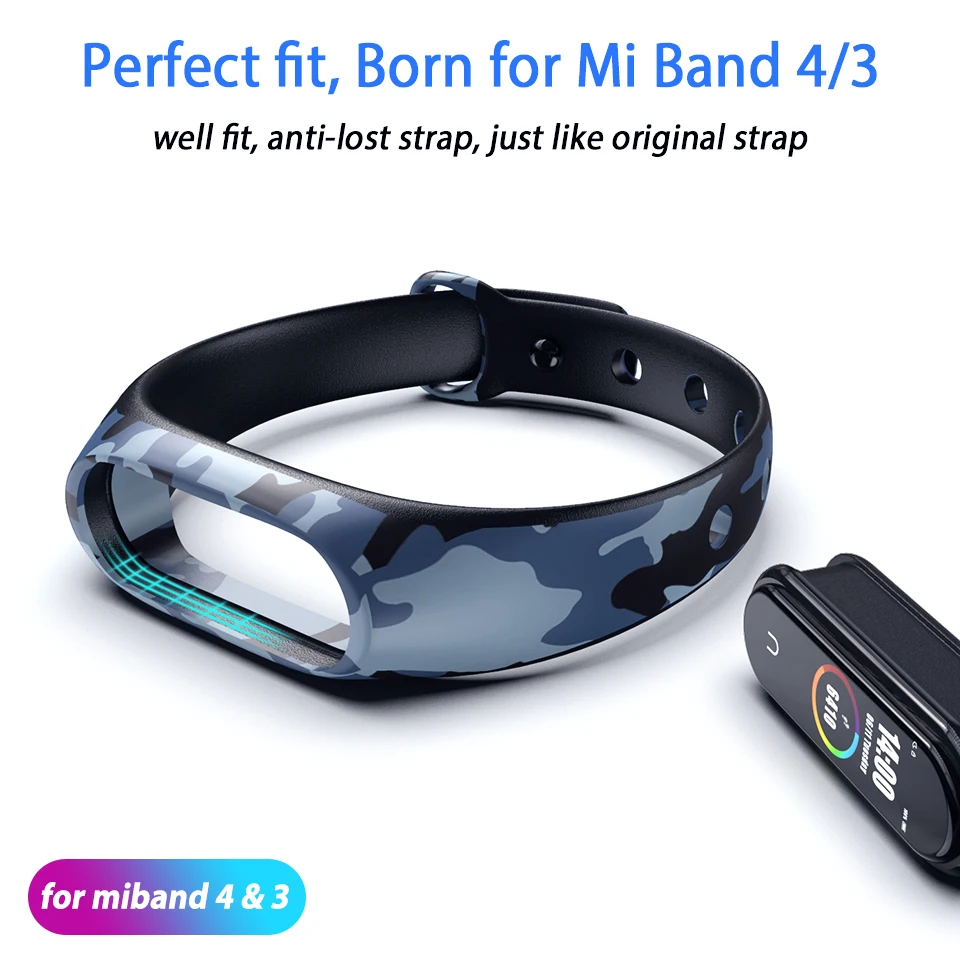 Camouflage Bracelet for Xiaomi Mi Band 5 Strap Silicone Sport Smart Band Wrist Strap for Xiaomi Miband 6 5 4 3 Band5 Band4 Belt