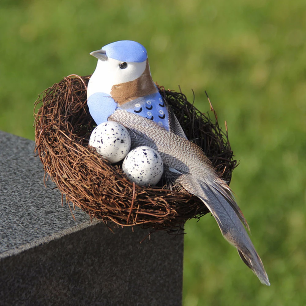 Искусственные Ротанговые Птичье гнездо имитация яиц реквизит для сада DIY