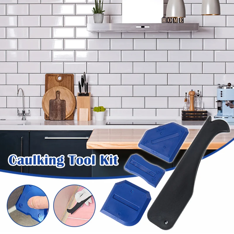 

4 Pack Caulking Tool Kit Silicone Sealant Finishing Tools & Caulk Remover for Kitchen Bathroom Window Shower Sink Joint