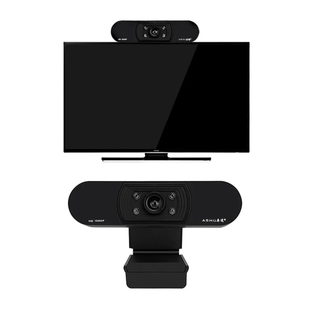 Профессиональная веб-камера 1080P USB2.0 с широкой совместимостью для компьютера, ноутбука, веб-камеры с микрофоном шумоподавления