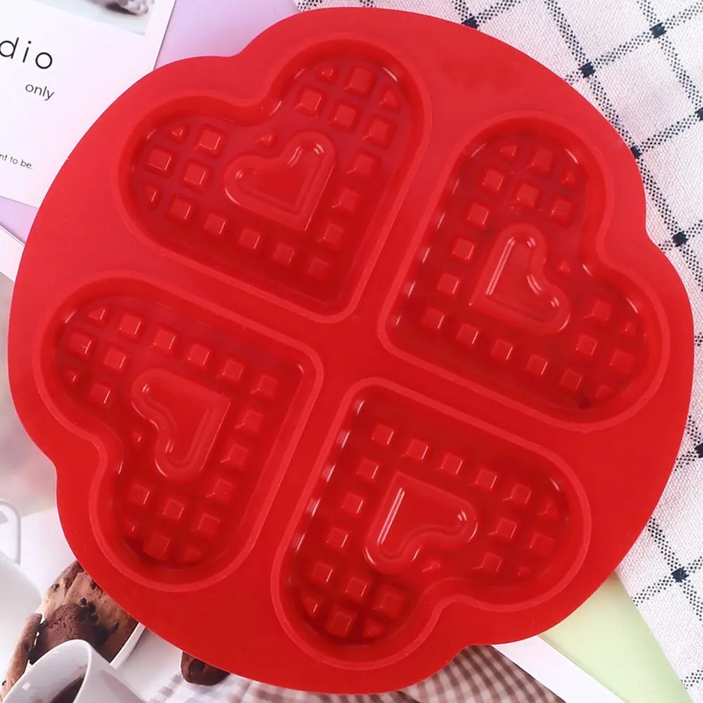 

DIY Household Waffle Silicone Mold Heart Shaped Rectangle Bread Cake Chocolate Making Tools Kitchen Baking Accessories
