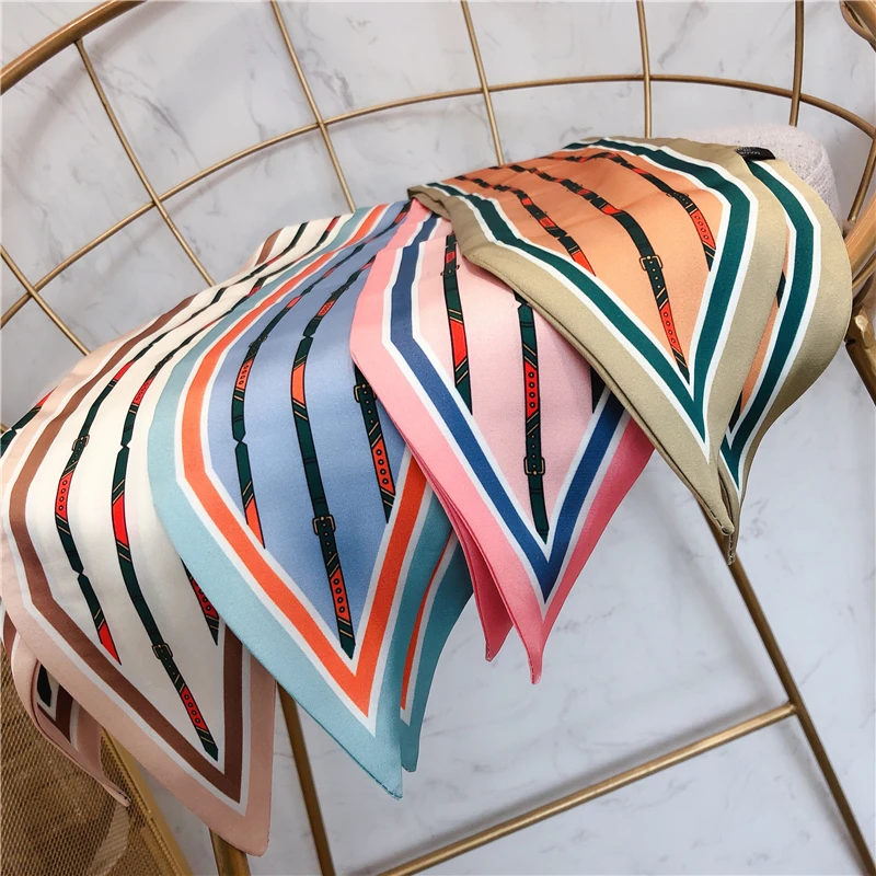 

Женский шелковый длинный узкий шарф, дизайнерские шейные шарфы с принтом 2021, Женский Галстук для волос, шарфы, Женская повязка на голову