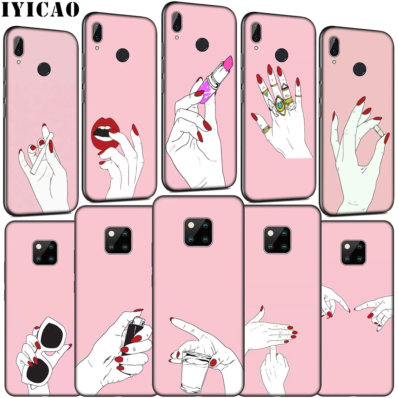 Мягкий силиконовый чехол IYICAO для телефона лучший друг розовый Huawei Mate 30 20 10 Pro Nova 5i 4