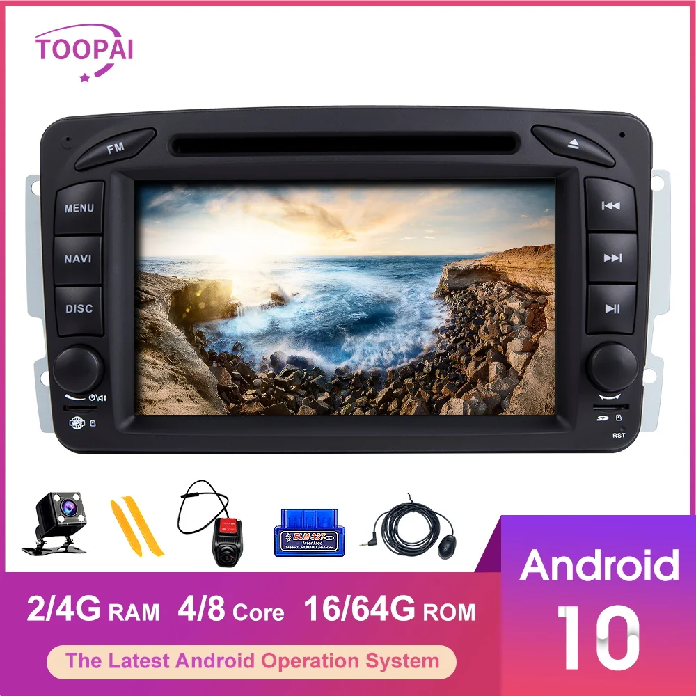 TOOPAI Android 10 для Mercedes Benz CLK W209 Vito W639 Viano Vaneo W463 W168 авто радио мультимедиа плеер GPS