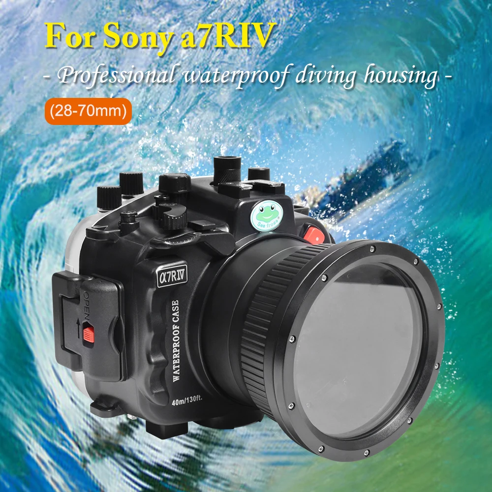 للبيع واقية قذيفة 40 متر/130ft لسوني A7R IV A7R4 A7RIV 28-70 مللي متر عدسة كاميرا تحت الماء الإسكان الغوص صندوق مقاوم للماء الغلاف