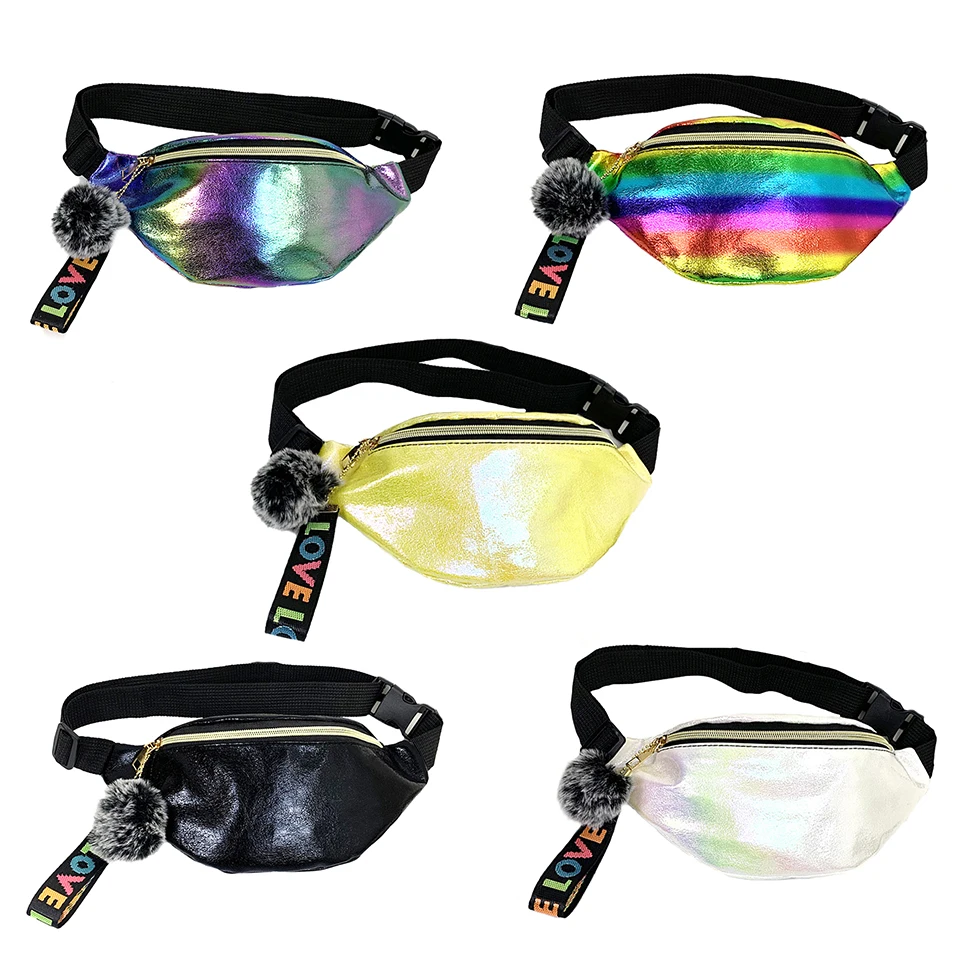 2021 поясные сумки модные на ремне для девочек детские с блестками и крутым принтом