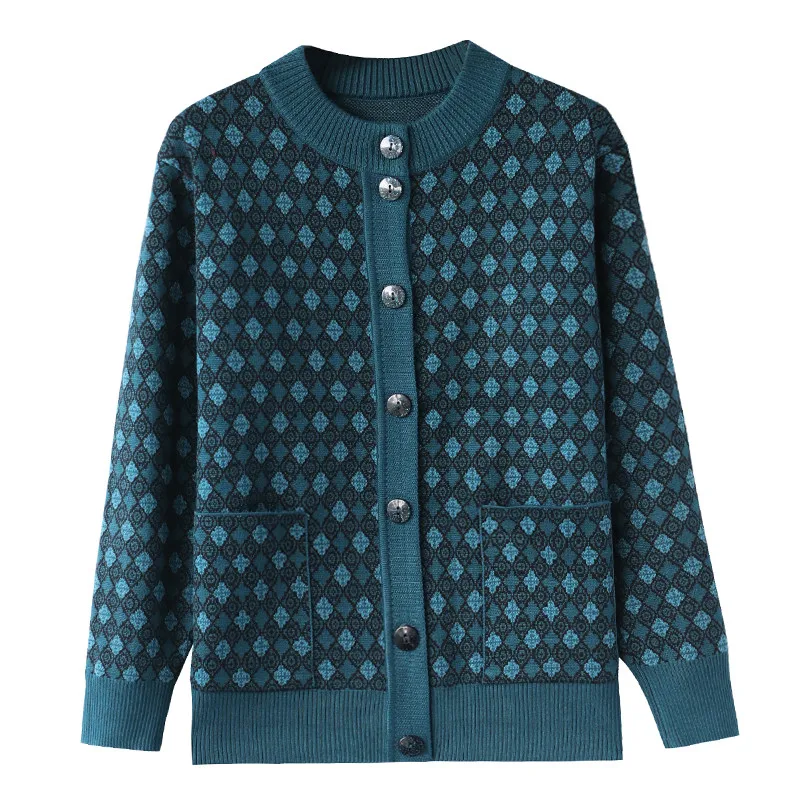 Женский трикотажный кардиган Повседневный Кардиган для мамы среднего возраста