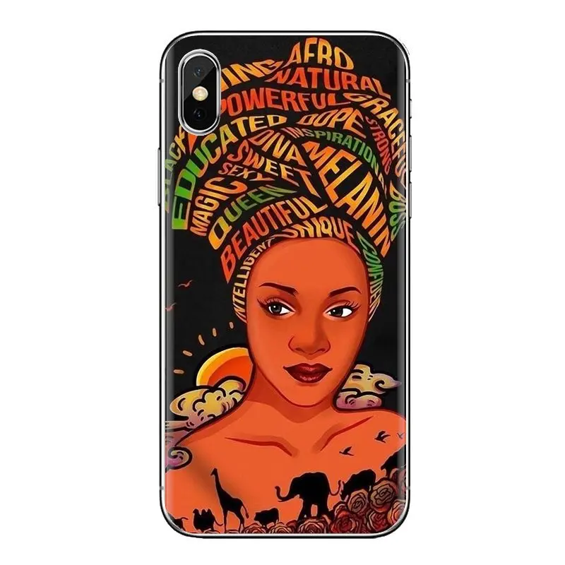 Чехол для iPhone XS Max XR X 4 4s 5 5S 5C SE 6 6S 7 8 Plus samsung Galaxy J1 J3 J5 J7 A3 A5 Afro Black Girl Magic Melanin Poppin |