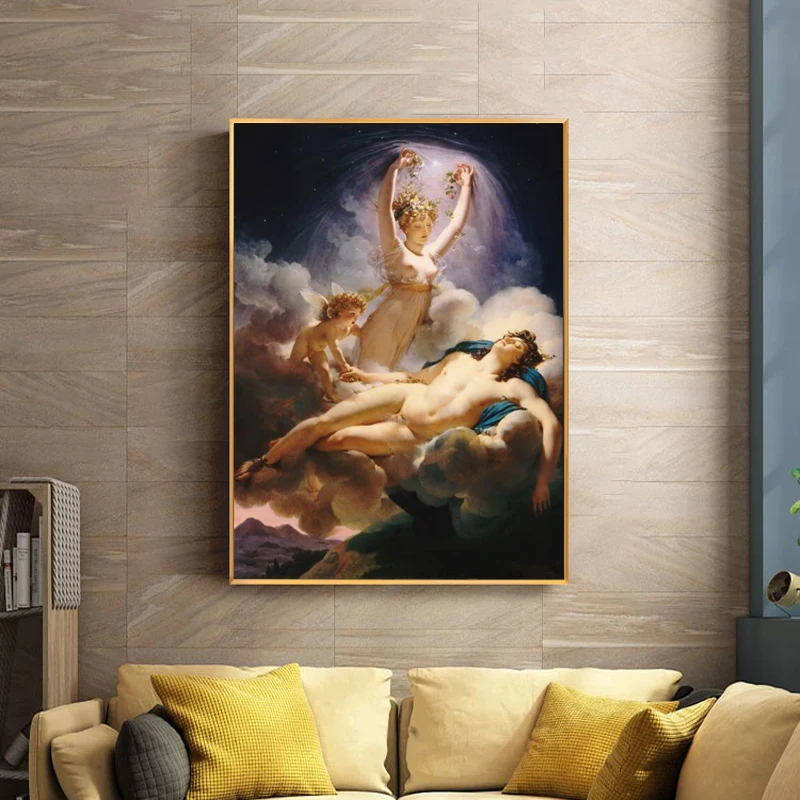 

French Guérin - Aurora and Cephalus - Posters and Prints Canvas Wall Art Canvas Famous Painting Pictures for Living Room Decor