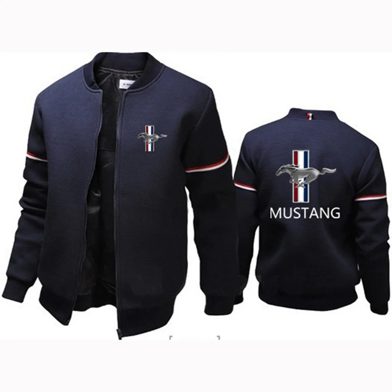 

New Spring and Autumn Men's Hoodies Mustang Sweatshirt Pullovers Hooded Coats Jacket Unique Long-Sleeved Tops Outwear