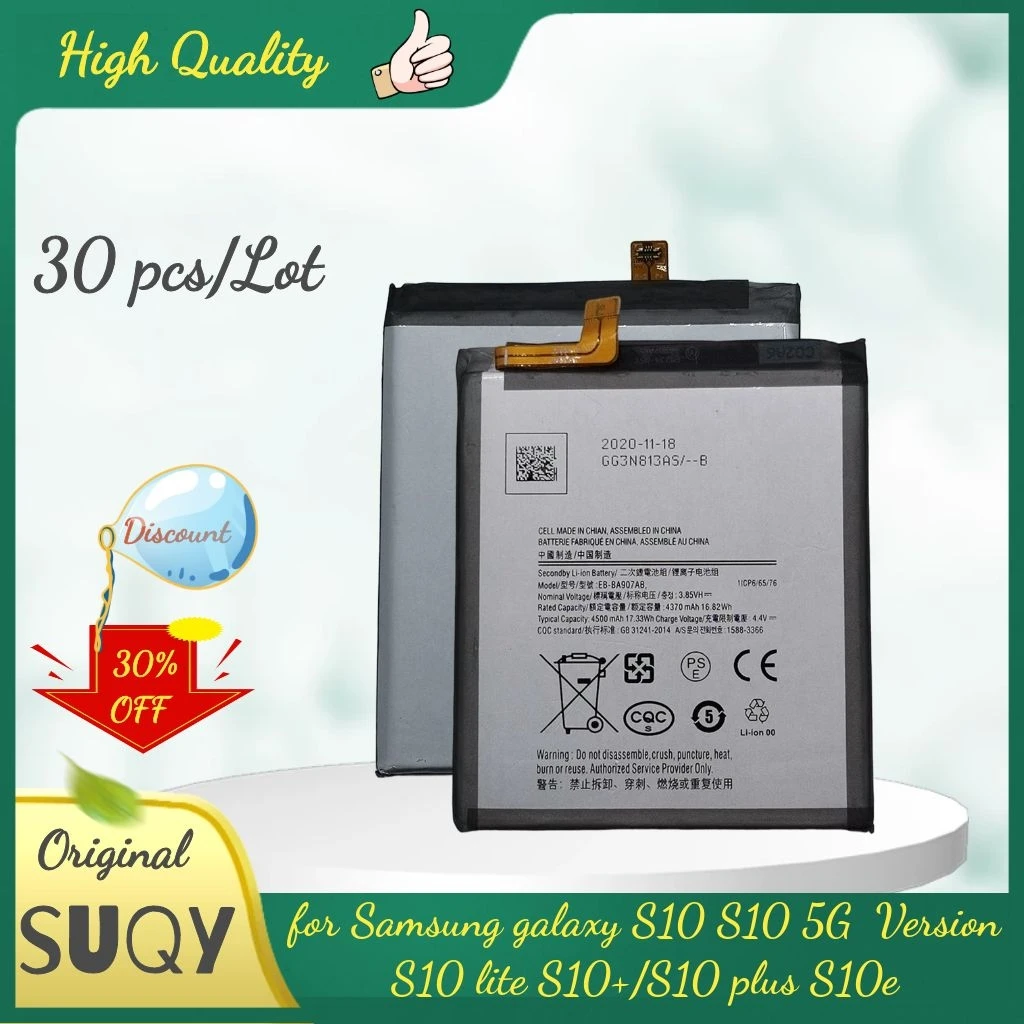 

30 pcs/lot Batteria for Samsung galaxy s10 plus s10+ s10e s10 5G Version s10x s10 lite Battery Replacement Batteries Wholesale