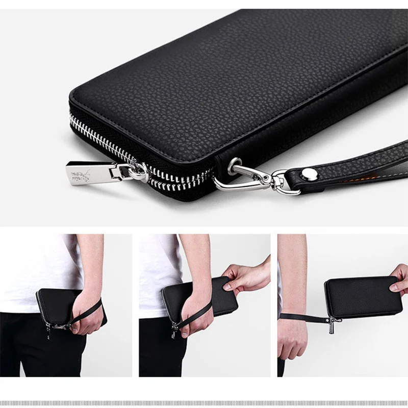 Высокого класса раскладный кожаный кошелек на молнии для мужчин 2019 новые модные