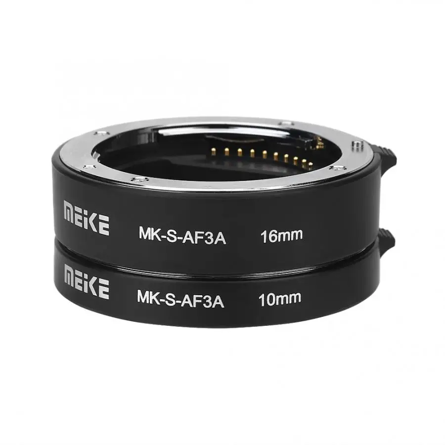 Meike Удлинительное макрокольцо для автоматического 10 мм 16 мм для sony E-Mount DSLR камер FE-крепление A7 A7M2 NEX-F3 NEX-6 NEX-7 NEX-5T A6300 A6500 Камера