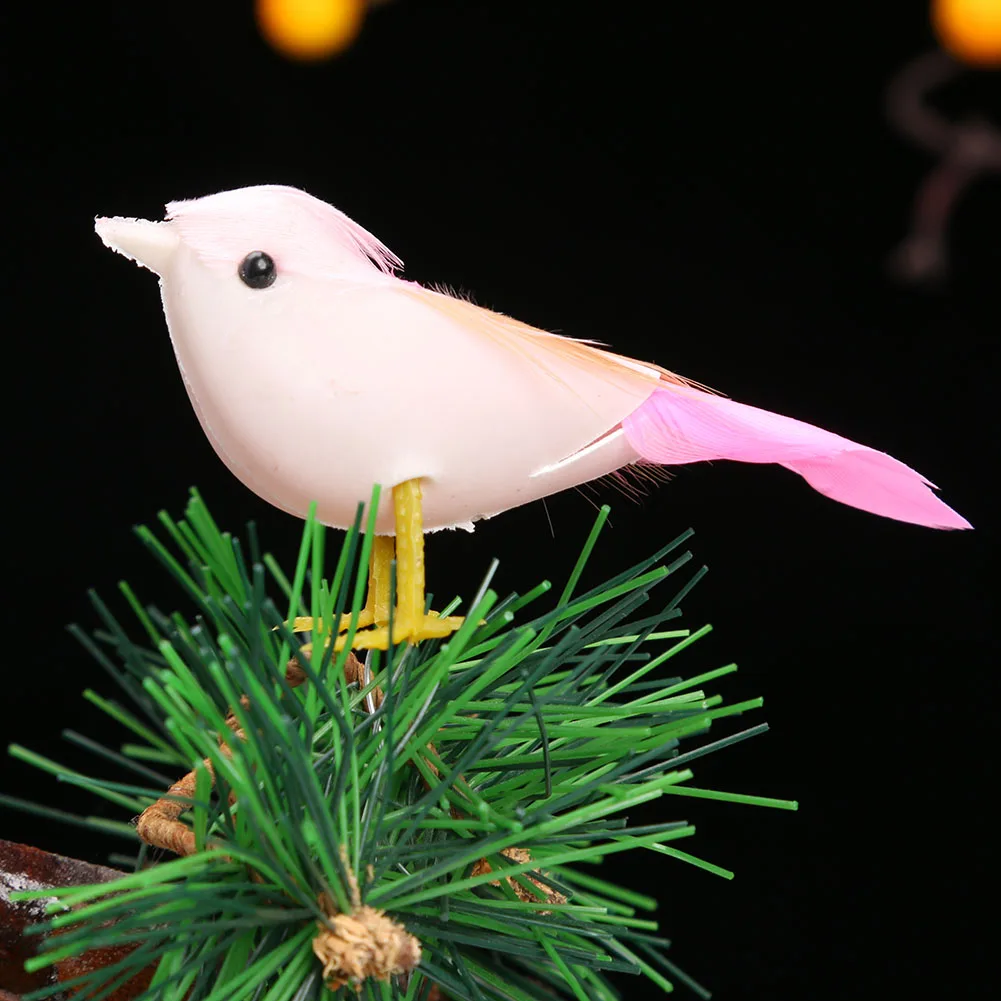 24pcs Feather Lawn Figurine Ornament Bird Handmade Simulation Mini Birds Props Wedding Decoration DIY Party | Дом и сад