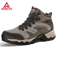 humtto genuine leather hiking shoes men women breathable waterproof shoes outdoor climbing trekking tourism sneakers big size