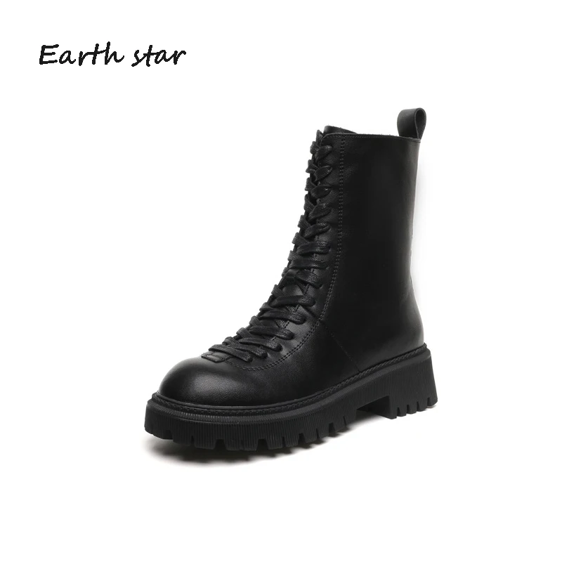 

Женские коричневые ботинки, зимние модные брендовые Ботинки Martin, женская обувь с перекрестной шнуровкой, Женская плюшевая теплая обувь, бот...