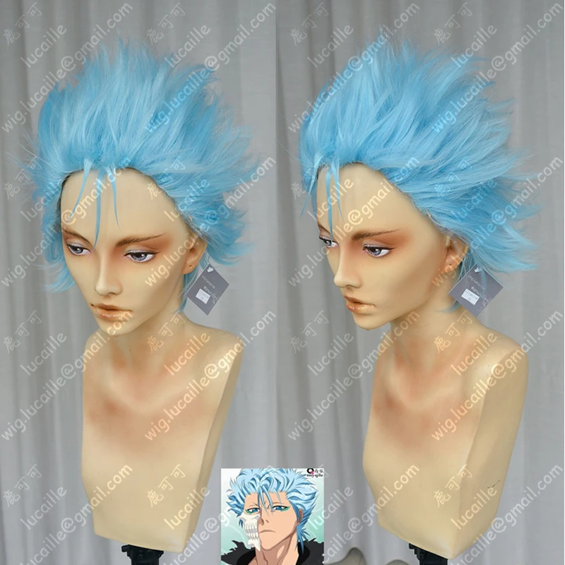 Парики для косплея Grimmjow Jaegerjaquez из аниме мужские короткие синтетические волосы