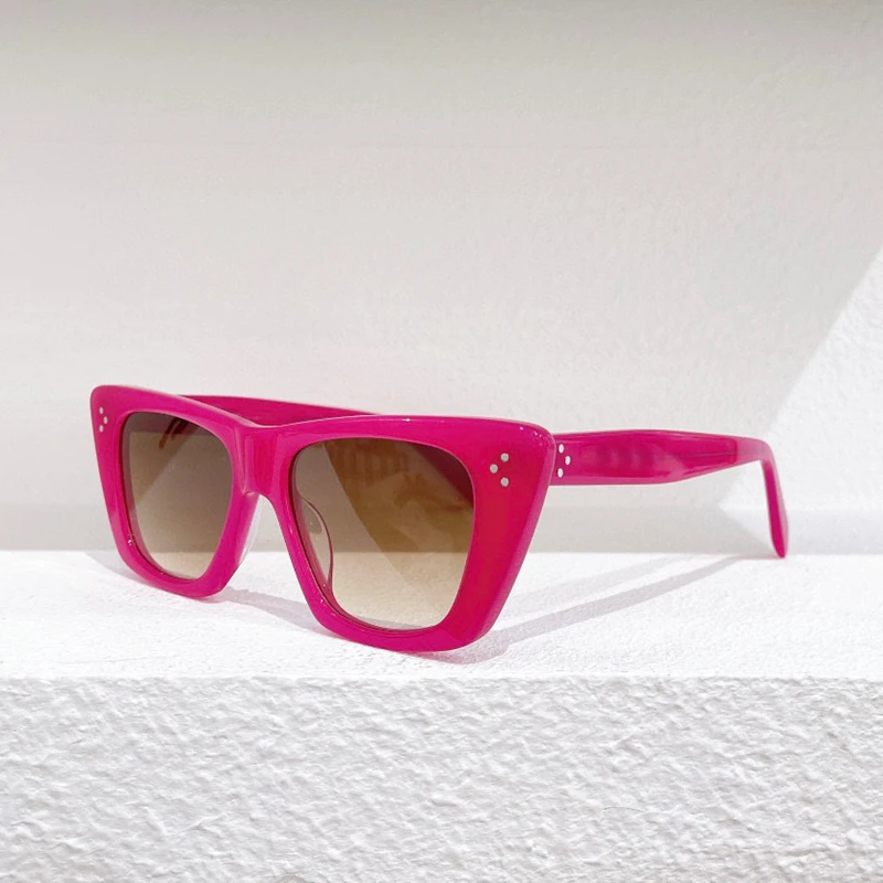 

Новые розовые розово-красные черные белые Черепаховые очки формы кошачий глаз высококачественные женские солнцезащитные очки CL40187 Модные ...
