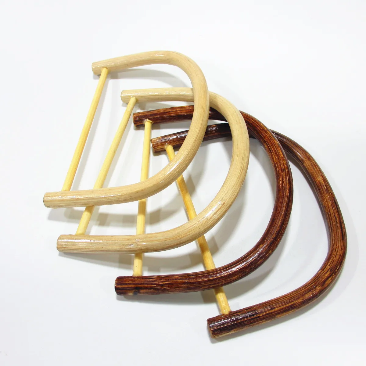 

1PC D Shape Bamboo Handcrafted DIY Bag Accessories Bag Handle Replacement Handmade Tote Purse Clutch Bag Handles Bag Frame Hot