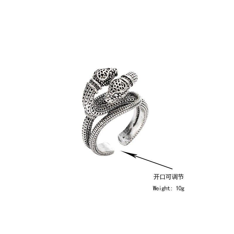

1 Piece Gothic Vintage Men's Ring Adjustable Size Neutral Snake Ring Fashion Personality Anillos Mujer Jewelry Accessories Bague