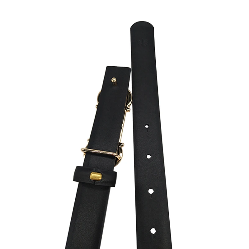 

Women Fashion Belt Microfiber 2.5CM Wide CH Letter Alloy Buckle Solid Cummerbunds Free Size