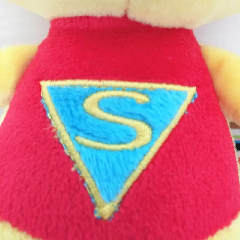 Мягкий желтый медведь 22 см мягкий велбоа с красной накидкой 100% полиэстер милый