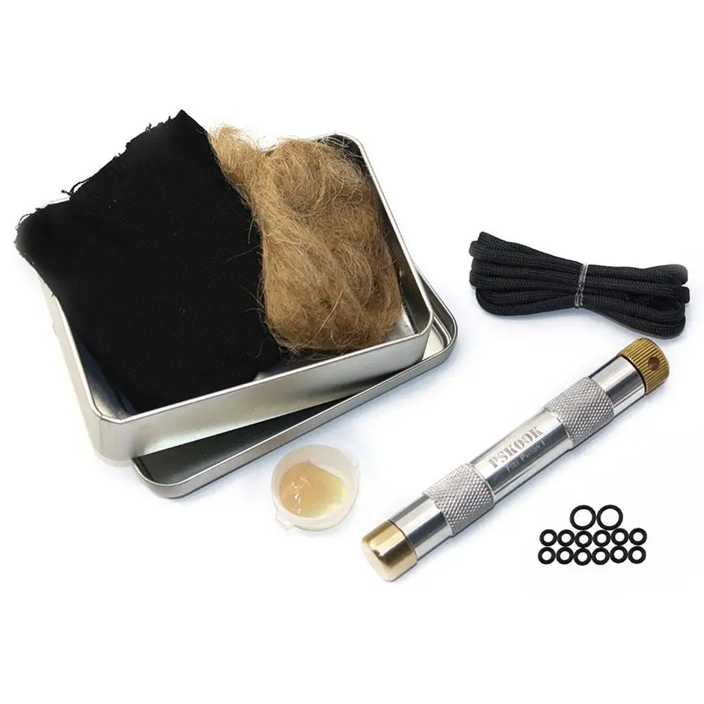 

Outdoor Emergency Tools Brass Fire Piston Kit Flame Maker Fire Starter Tube Air Compression Torch for Outdoor Camping Picnic