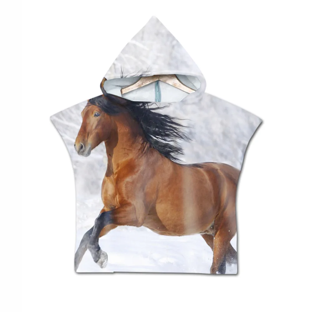 Накидка с капюшоном банное полотенце для детей водопоглощающий Быстросохнущий