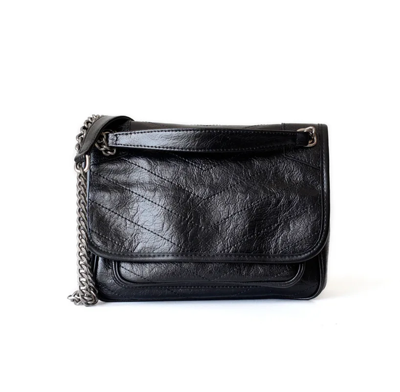 Новинка 2020 складная сумка почтальонка из бычьей кожи в стиле ретро с V образным