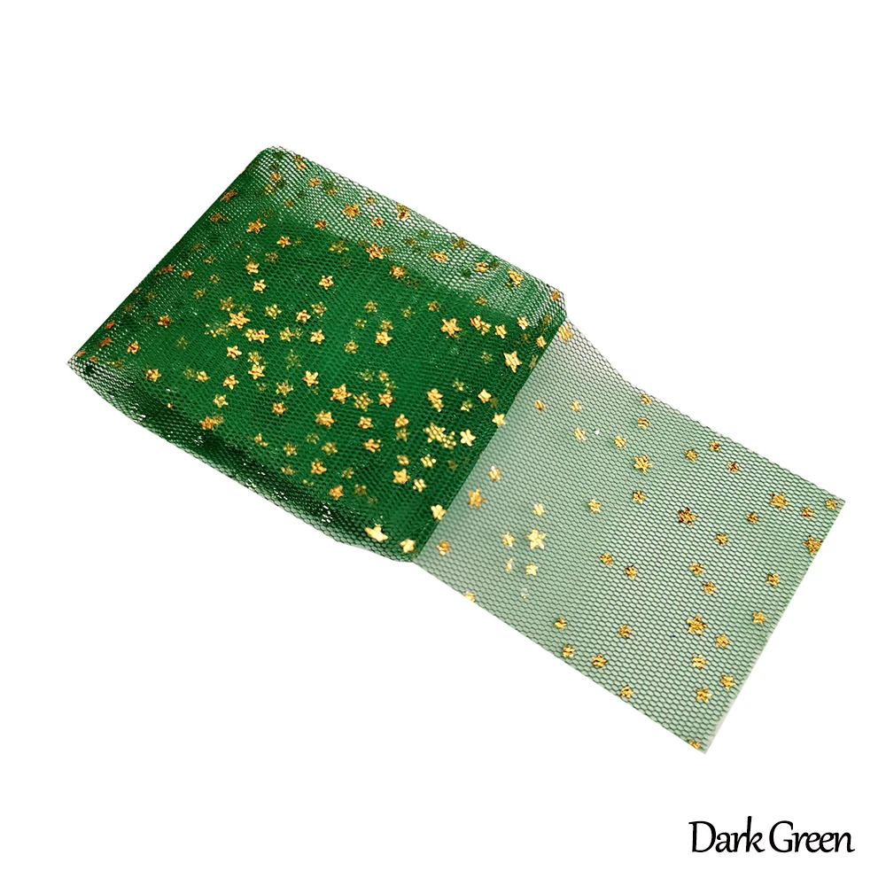 Dark Green 6 см 5 ярдов ЗВЕЗДА Тюль конфетти блесток Лента мягкая сетка тюль рулон выпечки торт Топпер DIY ремесла принадлежности для шитья товары - Цвет: Dark Green