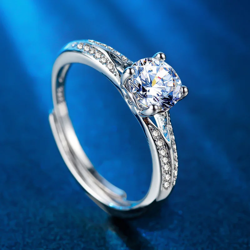 

LadieS Lovers QL084 Diamond Promise men Ring 925 Sterling Silver Engagement Wedding Band Rings for women men Party Jewelry Gift