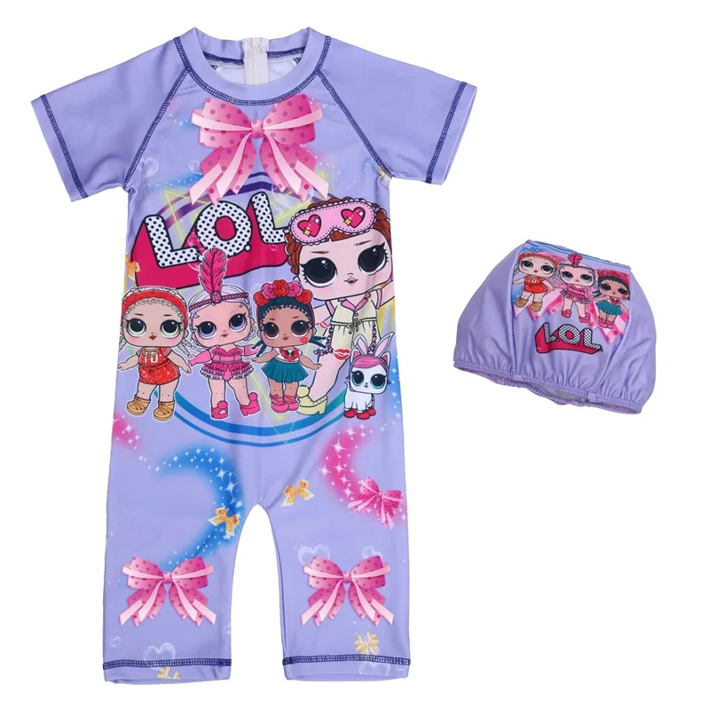 Новинка 2019 года цельный купальник с рисунком для девочек детская одежда большим