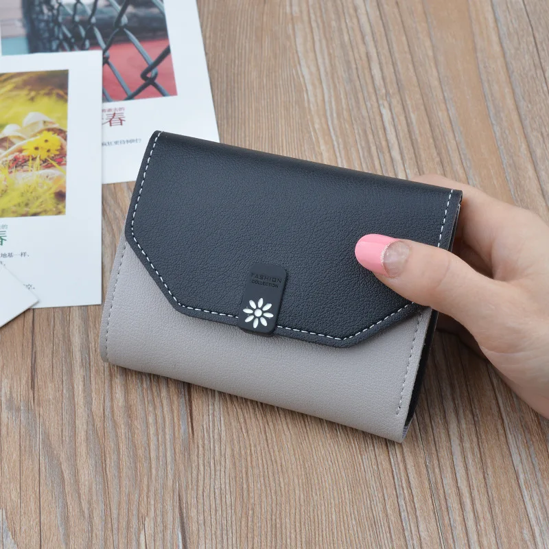 New Leather Wallet Women Ladies Short Hit Color Simple Personality Hand Take Mini Coin Purse | Багаж и сумки