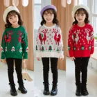 Детский свитер для девочек, малышей, детей, девочек, мальчиков, Рождественский вязаный свитер, теплый пуловер, повседневная одежда, зимние пальто