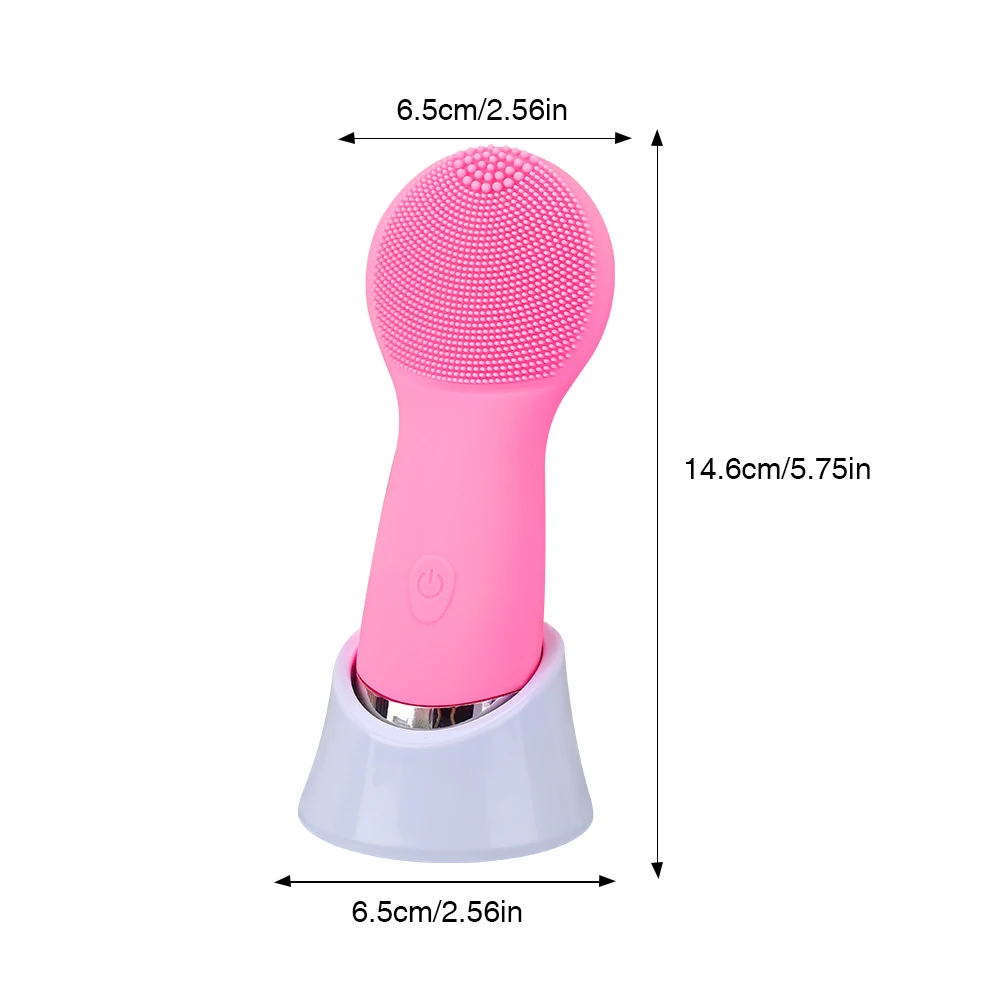

Mini Electric Facial Cleanser Sonic Silicone Face Cleansing Brush Heating Face Care Device Deep Pore Washing Massager Skin Care