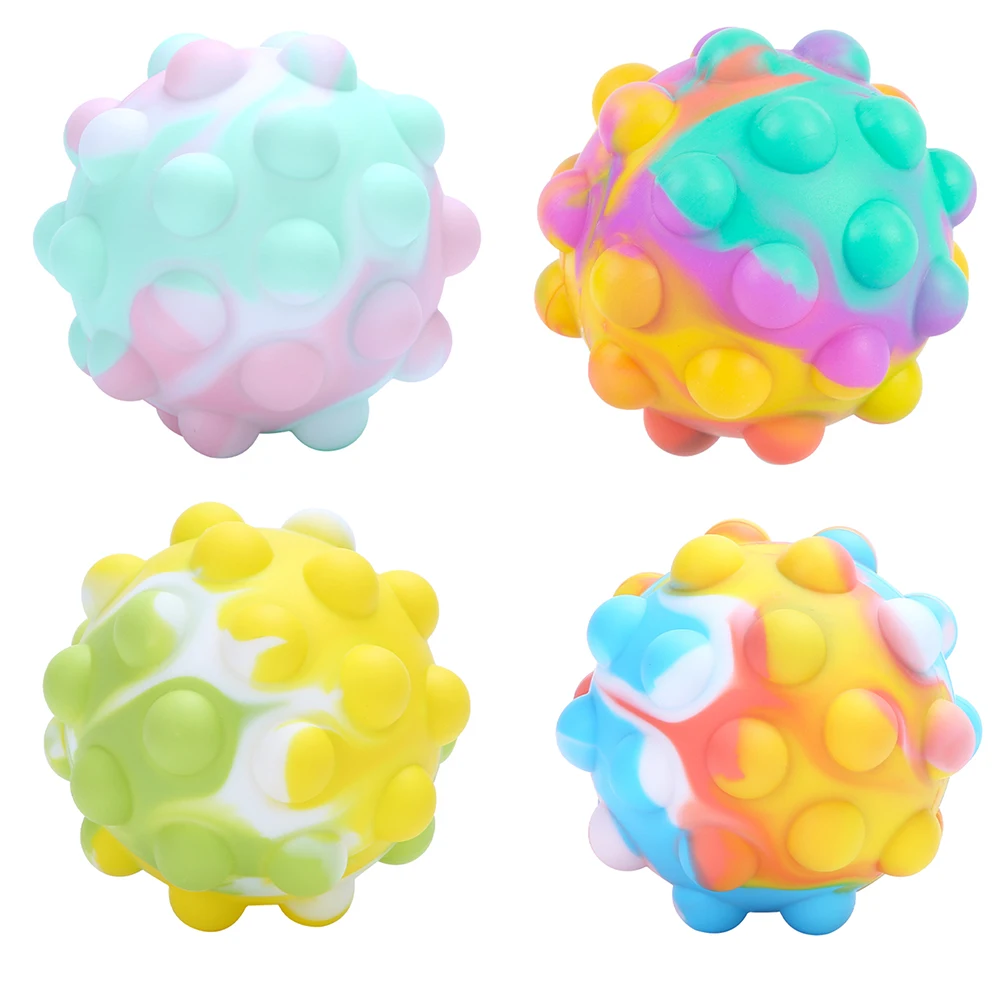 

Antistress Cube Rainbow Ball Push Bubble Fidget Toys Decompression Squeeze 3D Elastic Ball Kid Stress Relief Sensory Toy