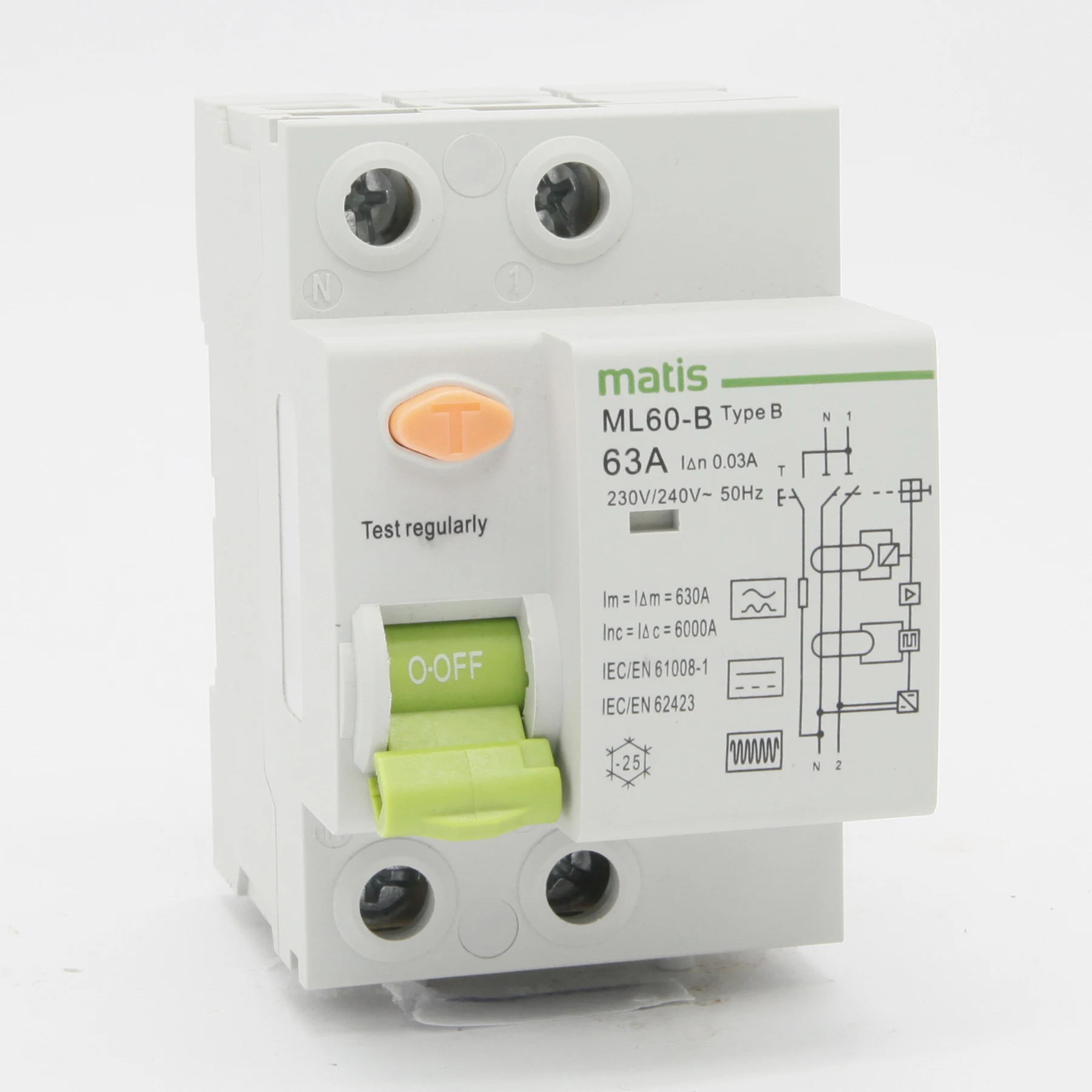

matis air circuit breaker 3 pole rccb circuit breaker 2p 4p 10a 20a 40a ML60-B type b rccb