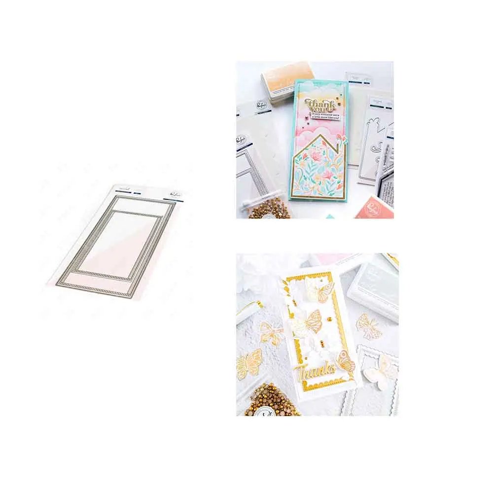 

Slimline Rectangles Arrival New Metal Cutting Dies Scrapbook Diary Decoration Embossing Template Diy Greeting Card Handmade