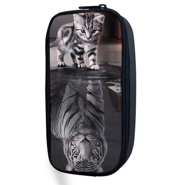 HK854K FORUDESIGNS/Забавный 3D Кот отражение Тигр Печать Детские школьные сумки рюкзак для девочек мальчиков Большой Студенческий рюкзак школьные сумки - Цвет: HK854K