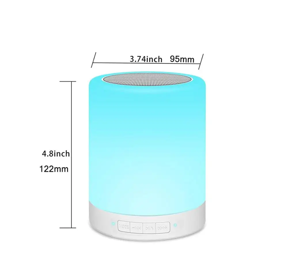 Ночник с Bluetooth динамиком Беспроводная портативная прикроватная лампа умным