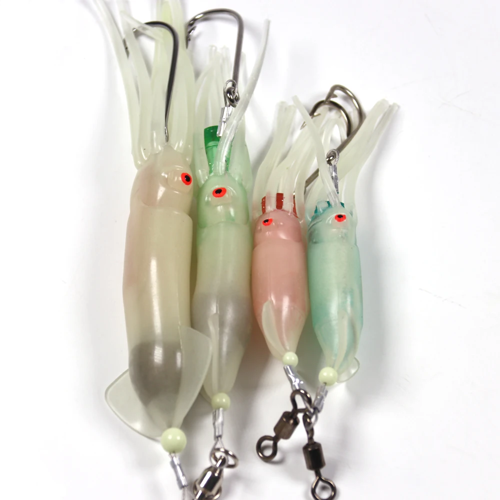 1 шт. электронный светодиодный мягкий кальмар приманка мигающий кальмарный джиг